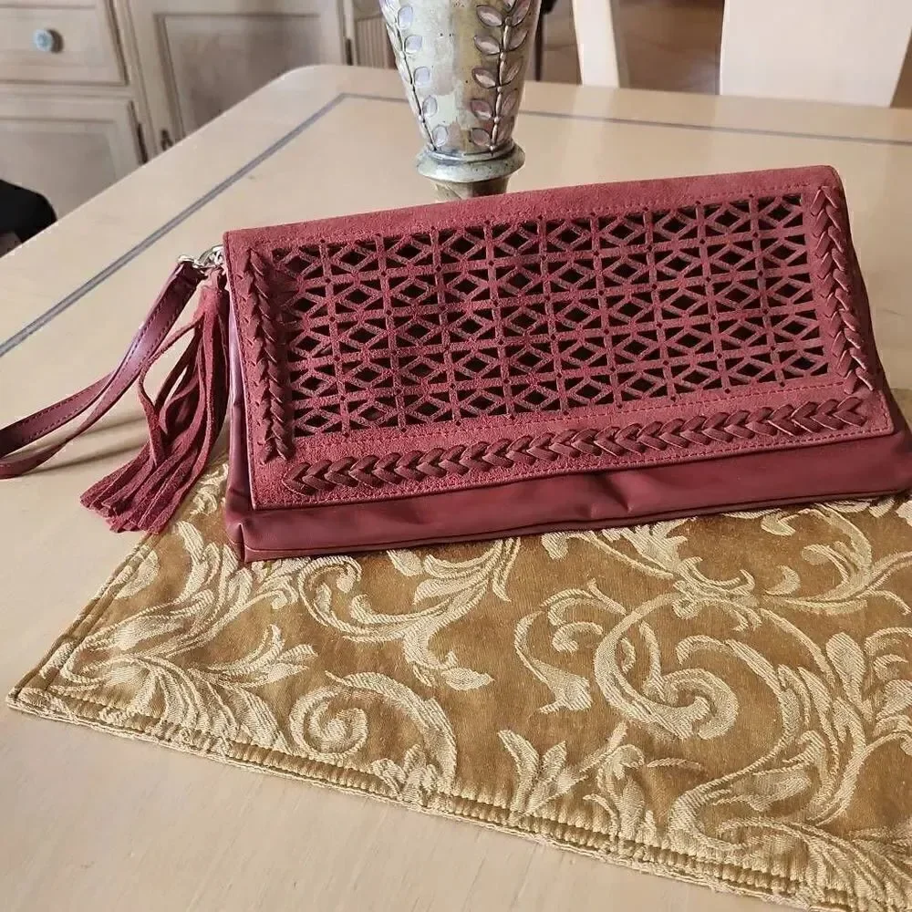 White House Black label rust clutch bag